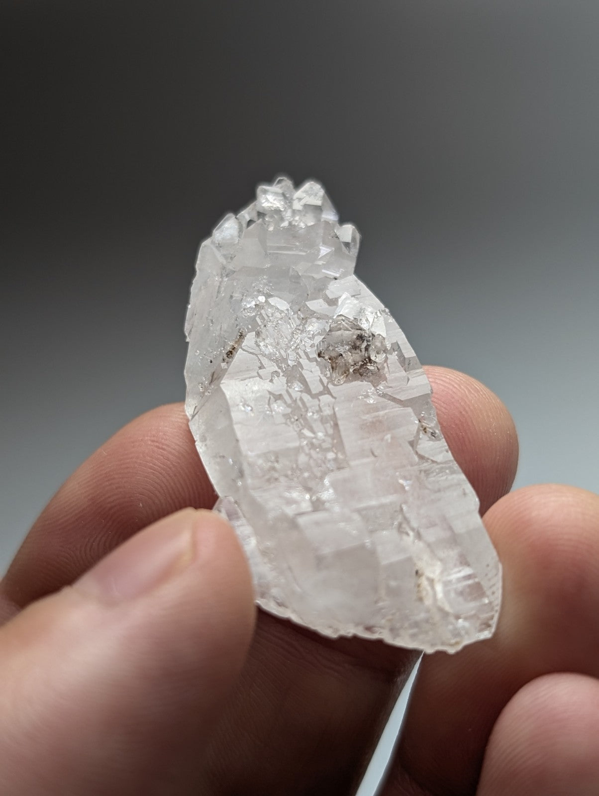 Unique double terminated floater quartz crystal cluster with clear translucent jagged quartz from garland county arkansas usa