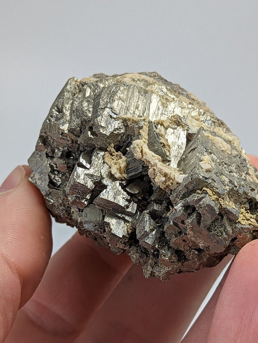 Unique Etched Pyrite with Albite + Molybdenum Magnet Cove Arkansas Old Stock - Collectibles:Rocks Fossils &