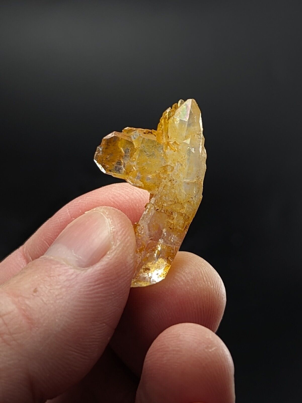 Golden citrine crystal cluster.