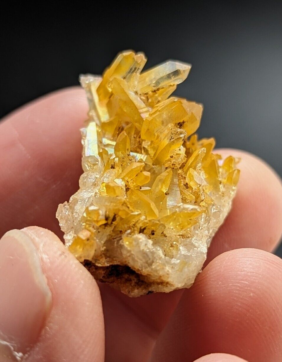 Unique Quartz Crystal Cluster- Garland County Arkansas w/ natural iridescence - Collectibles:Rocks Fossils &