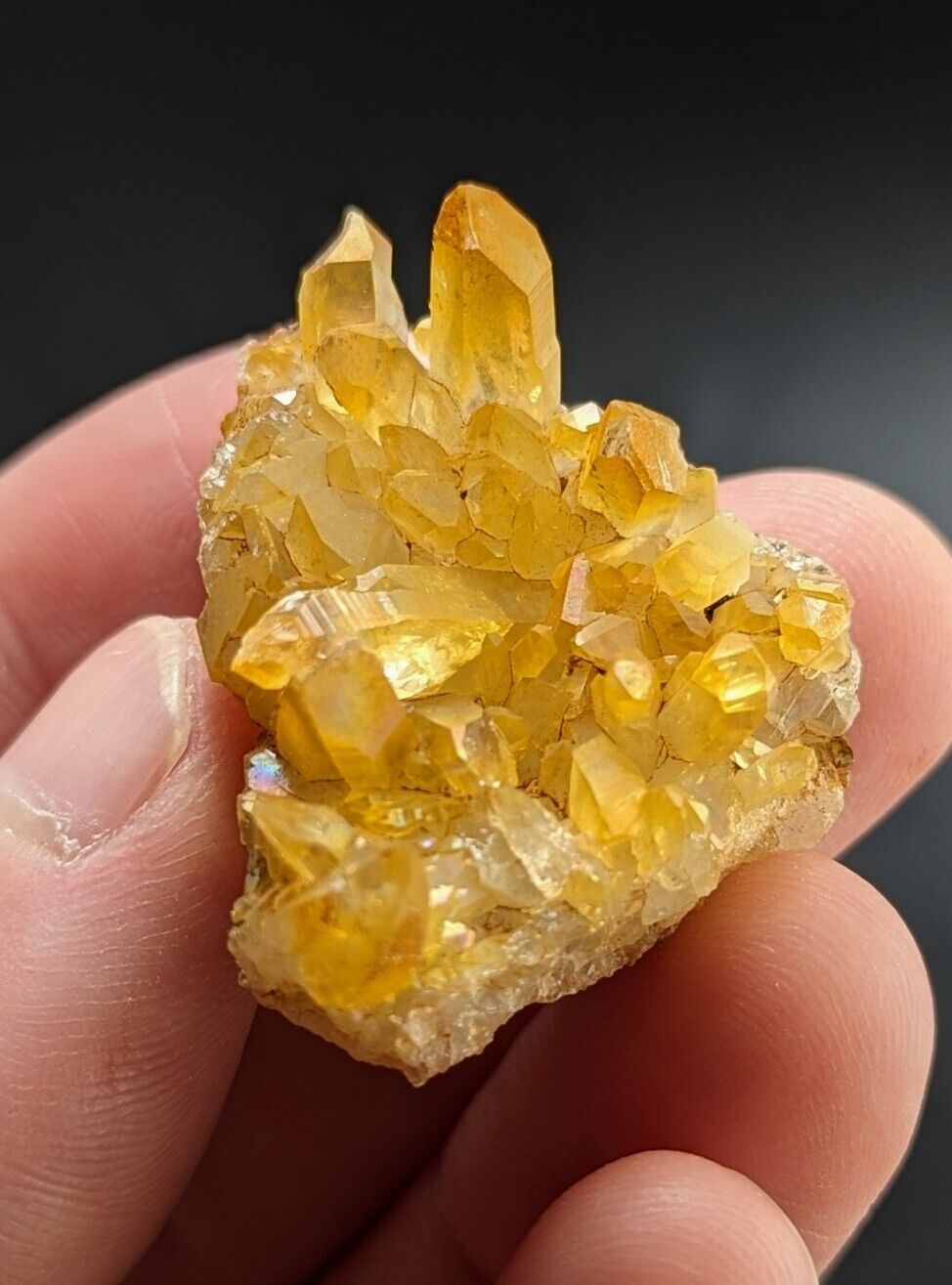 Unique Quartz Crystal Cluster- Garland County Arkansas w/ natural iridescence - Collectibles:Rocks Fossils &