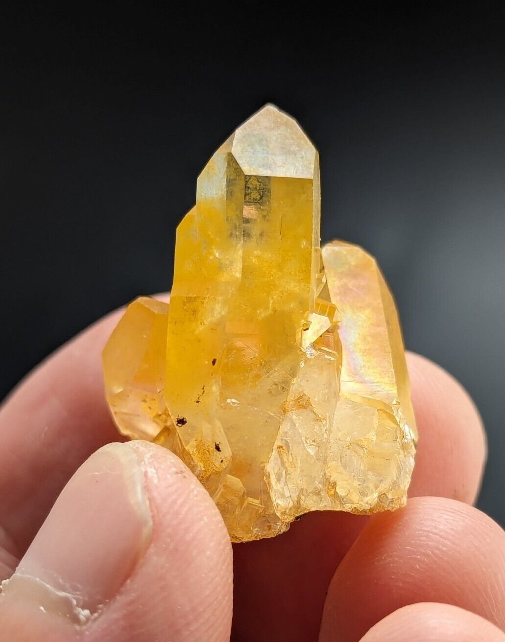 Unique Quartz Crystal Cluster- Garland County Arkansas w/ natural iridescence - Collectibles:Rocks Fossils &