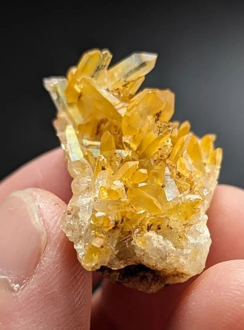 Unique Quartz Crystal Cluster- Garland County Arkansas w/ natural iridescence - Collectibles:Rocks Fossils &