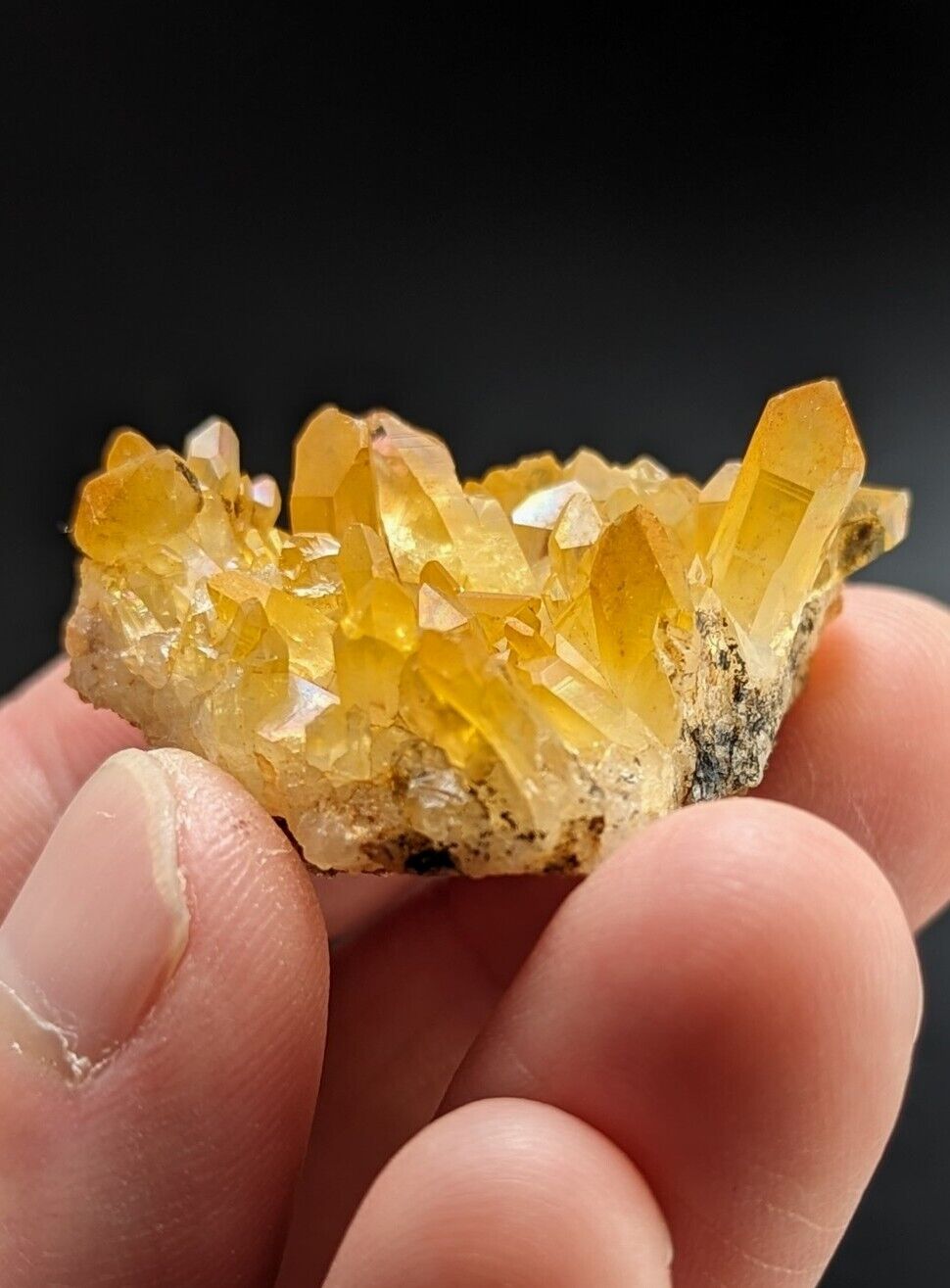 Unique Quartz Crystal Cluster- Garland County Arkansas w/ natural iridescence - Collectibles:Rocks Fossils &