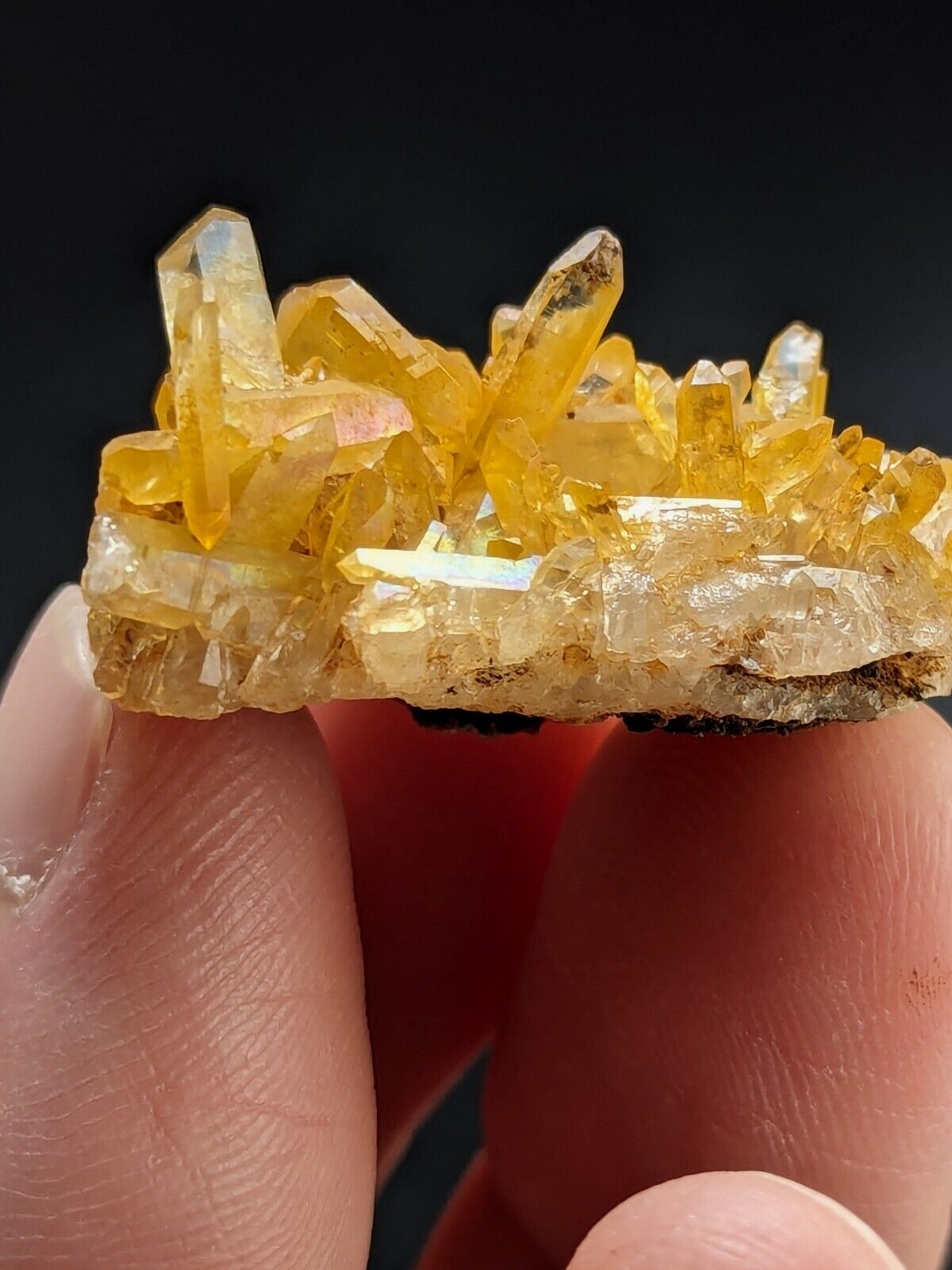 Unique Quartz Crystal Cluster- Garland County Arkansas w/ natural iridescence - Collectibles:Rocks Fossils &