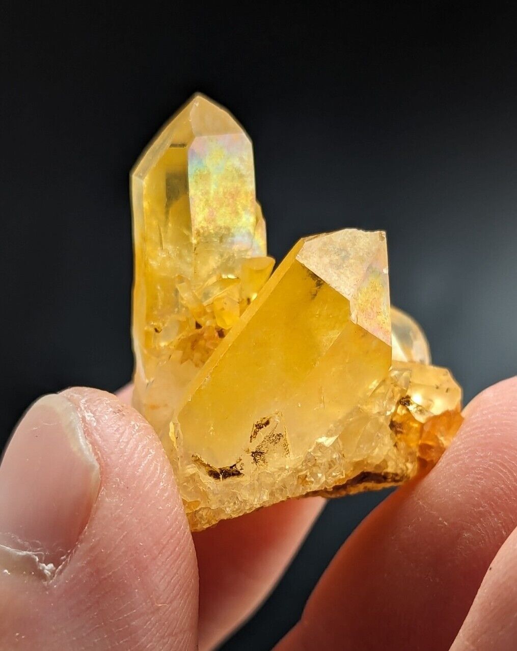 Unique Quartz Crystal Cluster- Garland County Arkansas w/ natural iridescence - Collectibles:Rocks Fossils &
