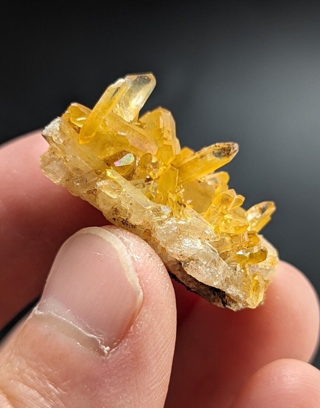 Unique Quartz Crystal Cluster- Garland County Arkansas w/ natural iridescence - Collectibles:Rocks Fossils &