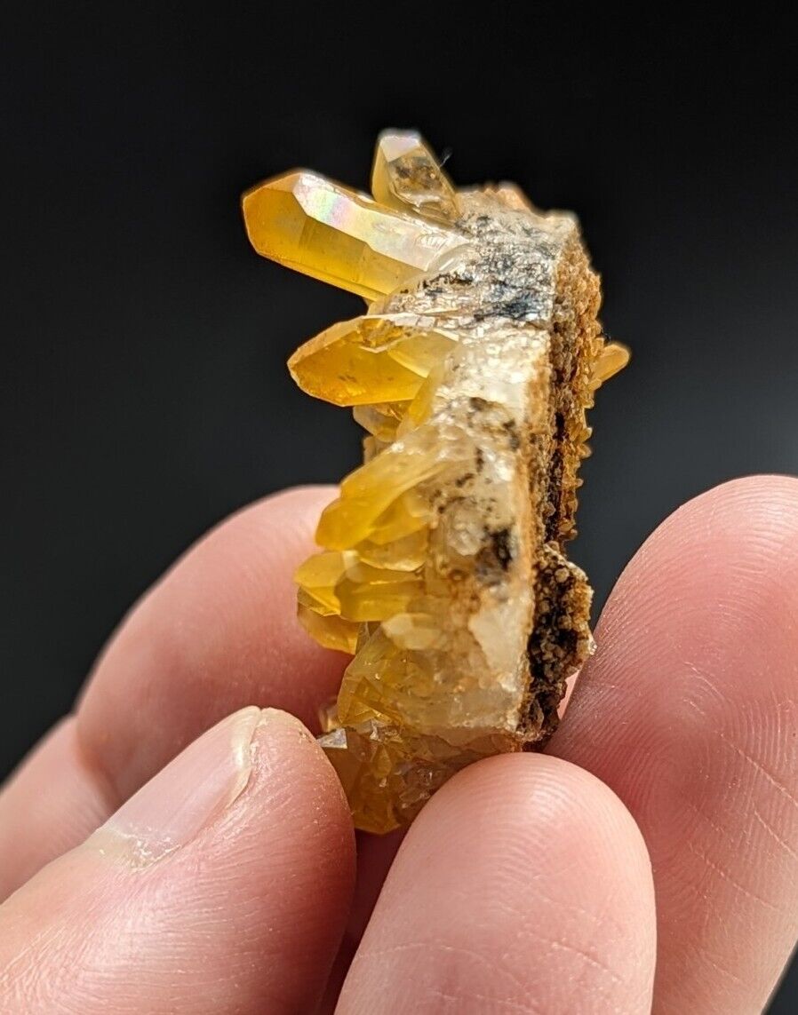 Unique Quartz Crystal Cluster- Garland County Arkansas w/ natural iridescence - Collectibles:Rocks Fossils &