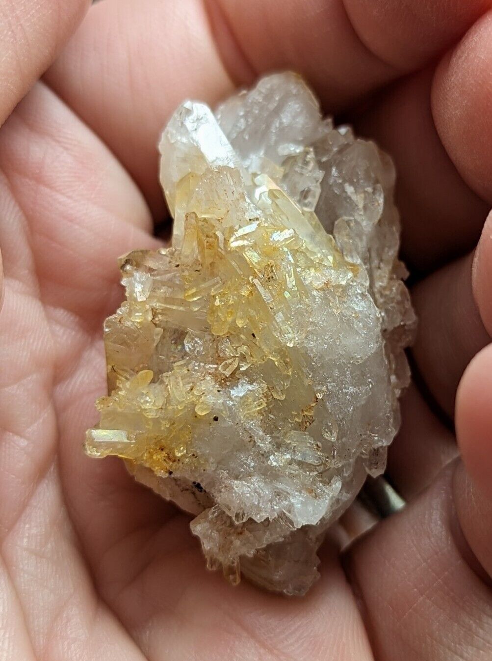 Unique Quartz Crystal Floater - Garland County Arkansas w/ natural iridescence - Collectibles:Rocks Fossils &