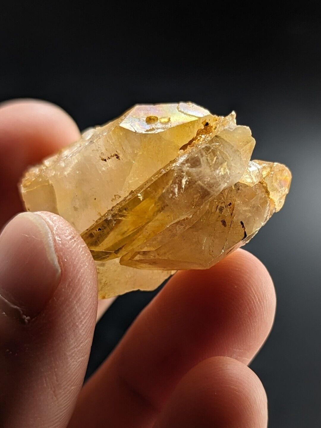 Unique Quartz Crystal Floater - Garland County Arkansas w/ natural iridescence - Collectibles:Rocks Fossils &
