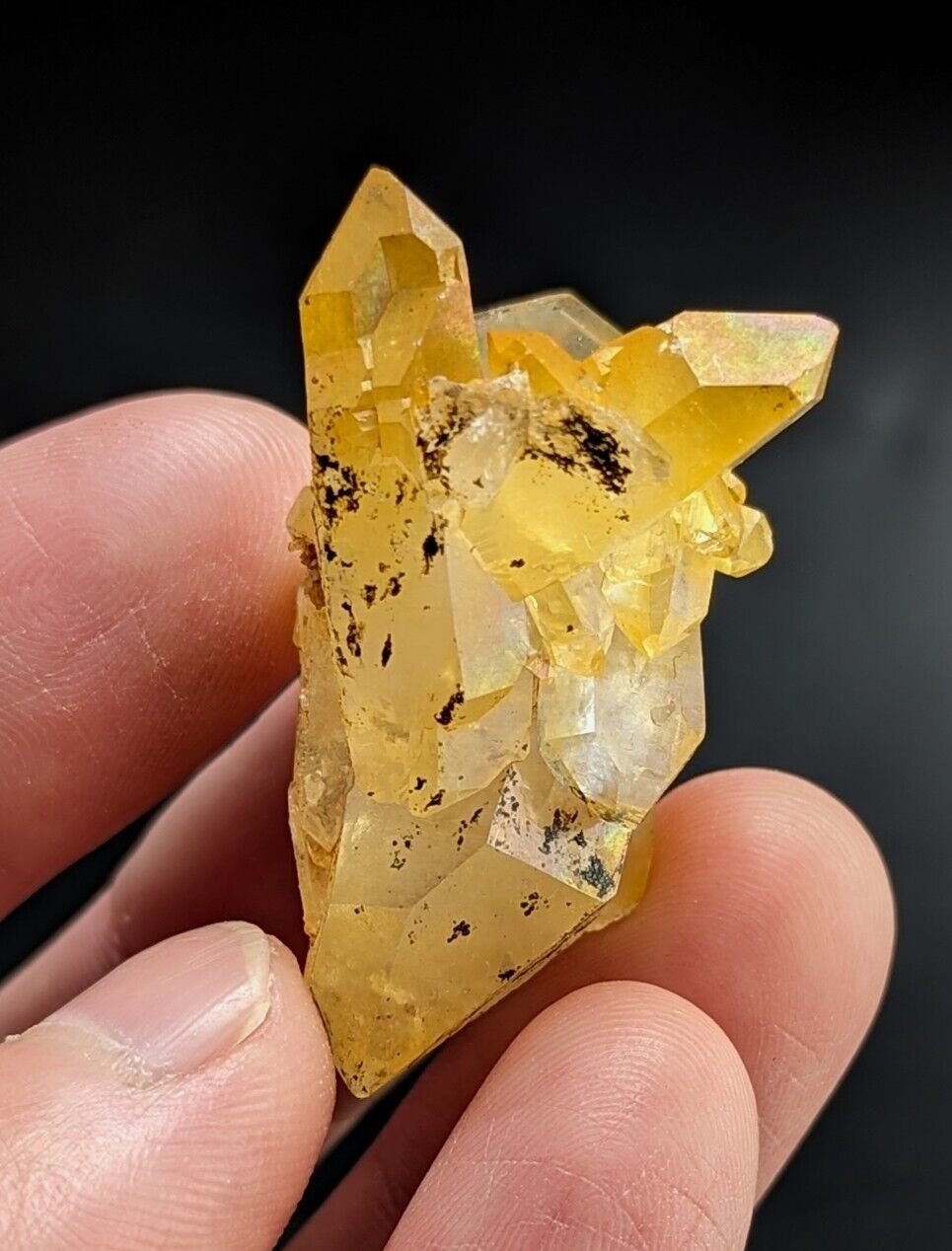 Unique Quartz Crystal Floater - Garland County Arkansas w/ natural iridescence - Collectibles:Rocks Fossils &