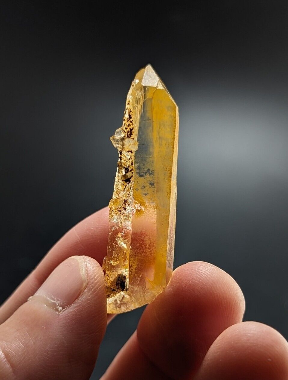Unique Quartz Crystal Point - Garland County Arkansas w/ natural iridescence - Collectibles:Rocks Fossils &