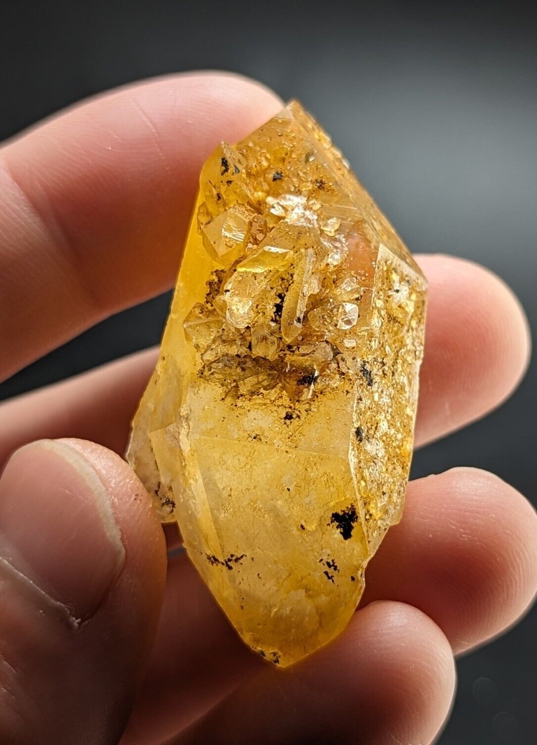 Unique Quartz Crystal Point - Garland County Arkansas w/ natural iridescence - Collectibles:Rocks Fossils &