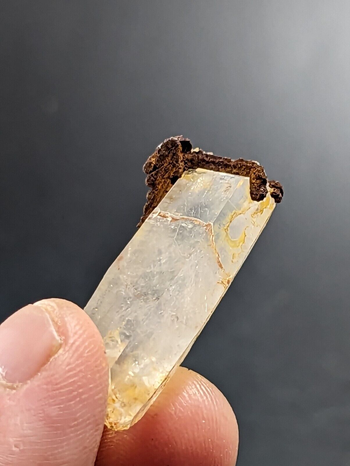 Unique Quartz Crystal Point w/ Limonite Garland County Arkansas Old Stock - Collectibles:Rocks Fossils &