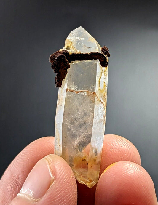 Unique Quartz Crystal Point w/ Limonite Garland County Arkansas Old Stock - Collectibles:Rocks Fossils &