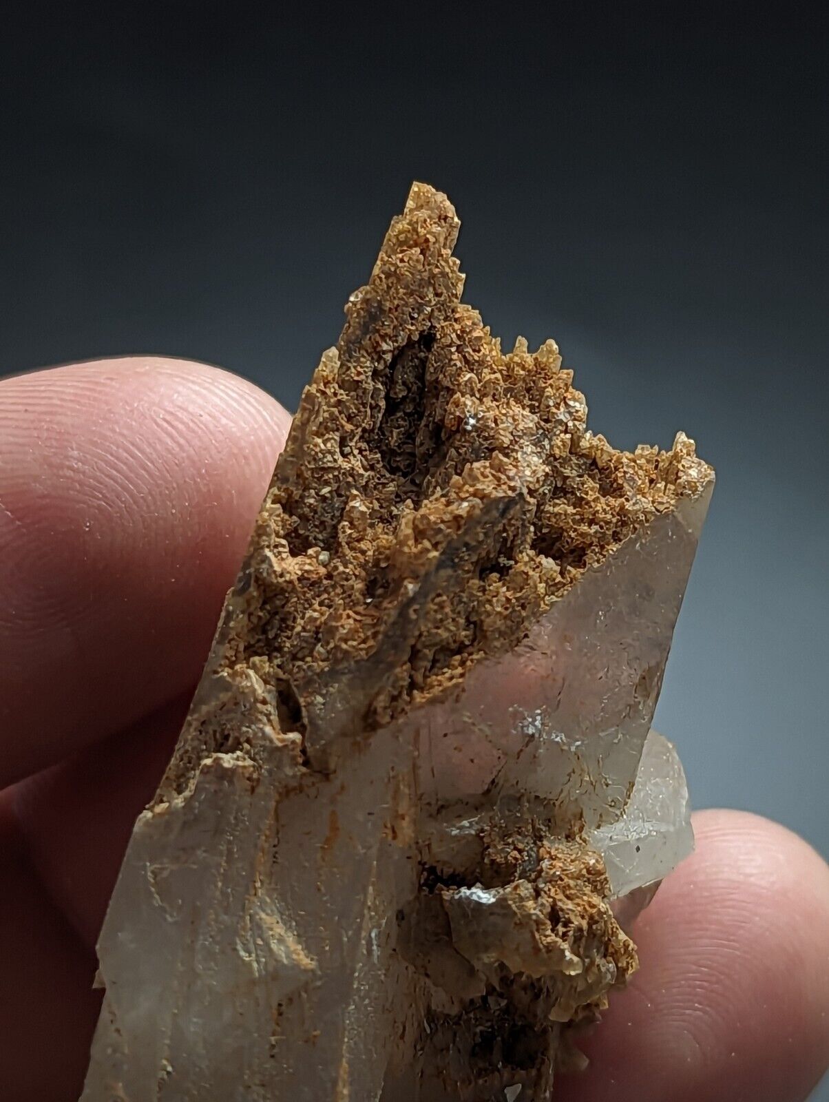 Unique Sand-included Quartz Crystal w/ etchings Garland County Arkansas - Collectibles:Rocks Fossils &