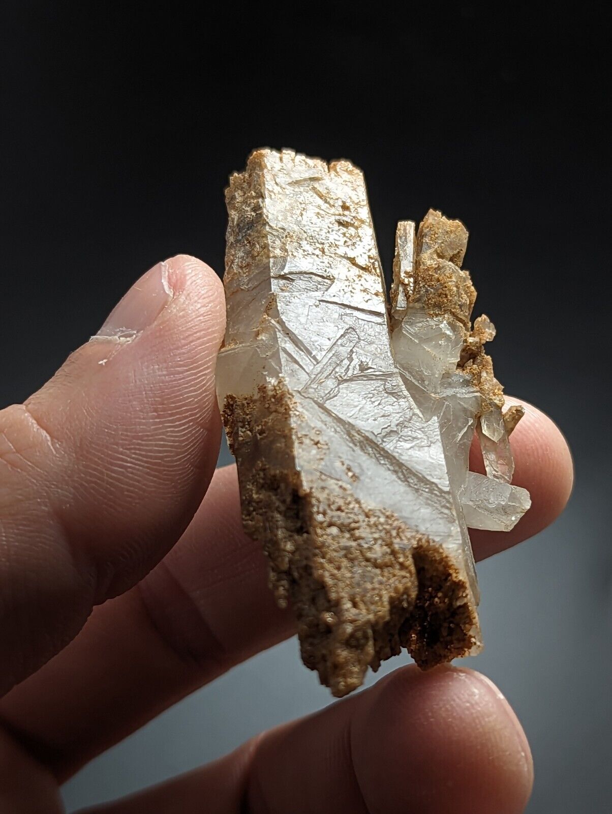 Unique Sand-included Quartz Crystal w/ etchings Garland County Arkansas - Collectibles:Rocks Fossils &