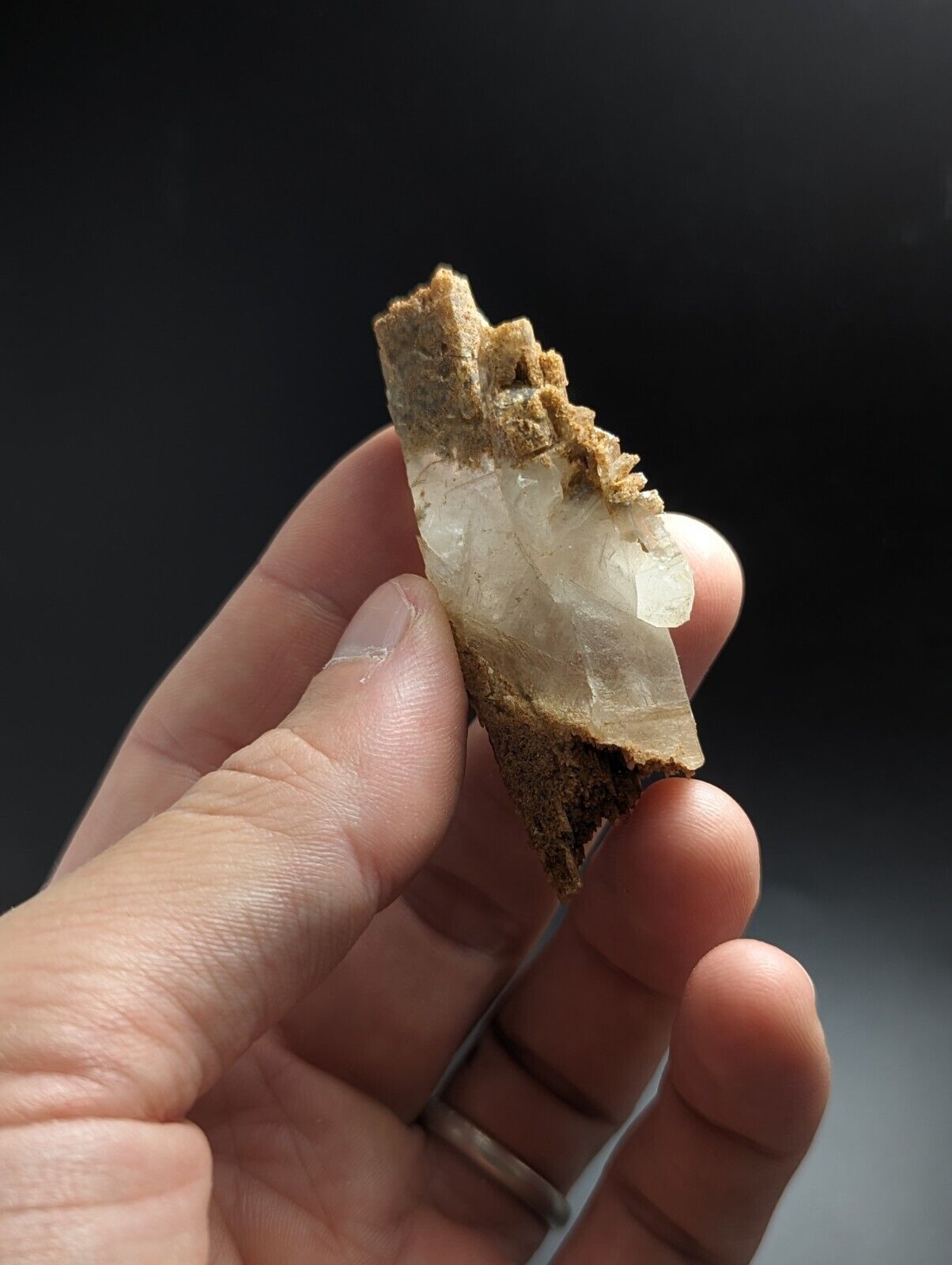 Unique Sand-included Quartz Crystal w/ etchings Garland County Arkansas - Collectibles:Rocks Fossils &