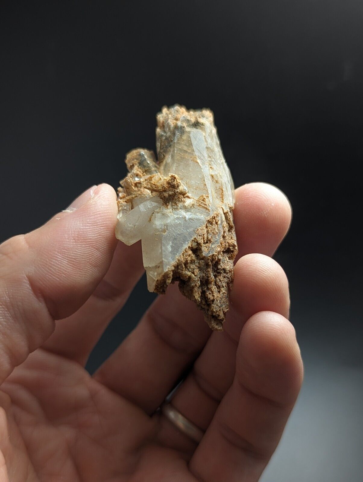 Unique Sand-included Quartz Crystal w/ etchings Garland County Arkansas - Collectibles:Rocks Fossils &