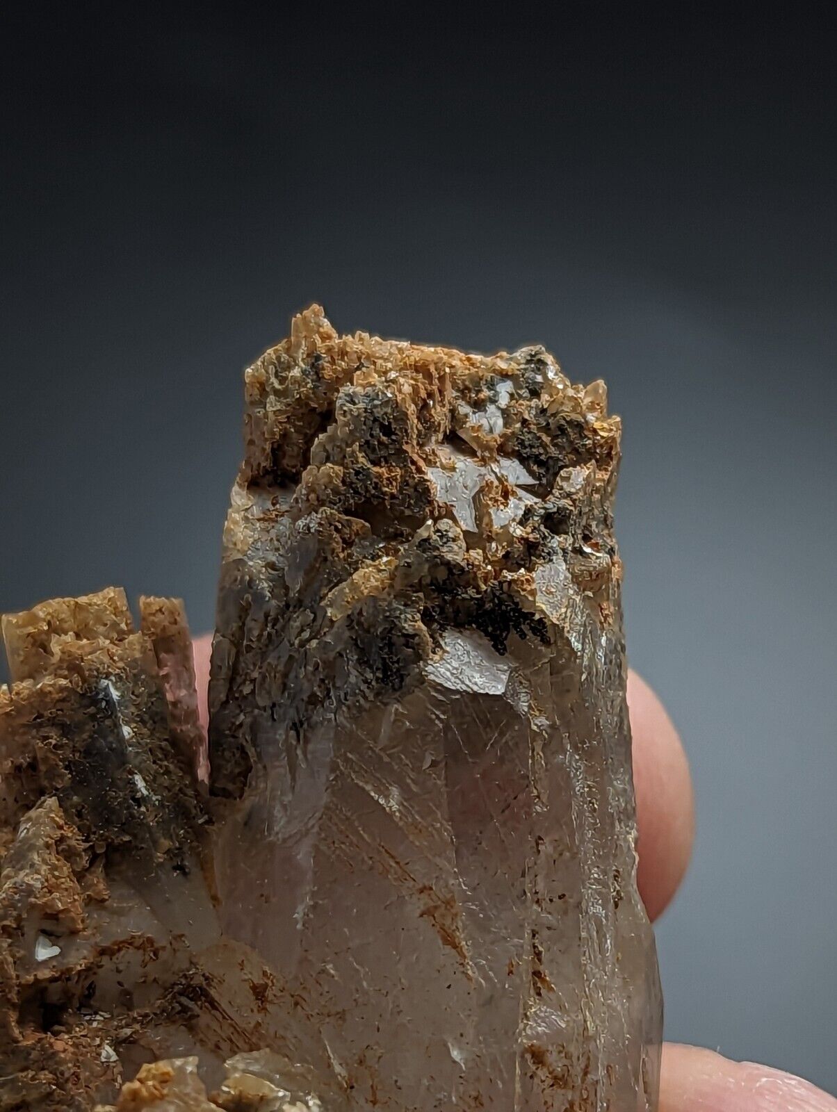 Unique Sand-included Quartz Crystal w/ etchings Garland County Arkansas - Collectibles:Rocks Fossils &
