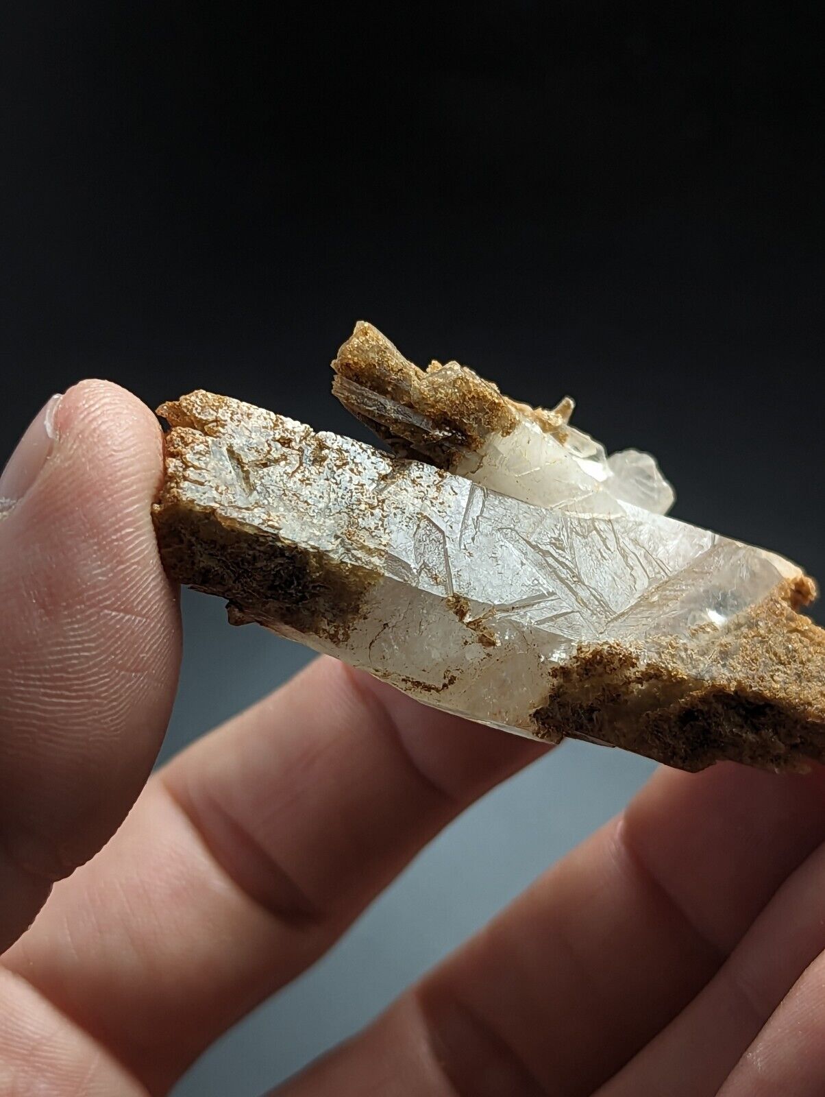 Unique Sand-included Quartz Crystal w/ etchings Garland County Arkansas - Collectibles:Rocks Fossils &