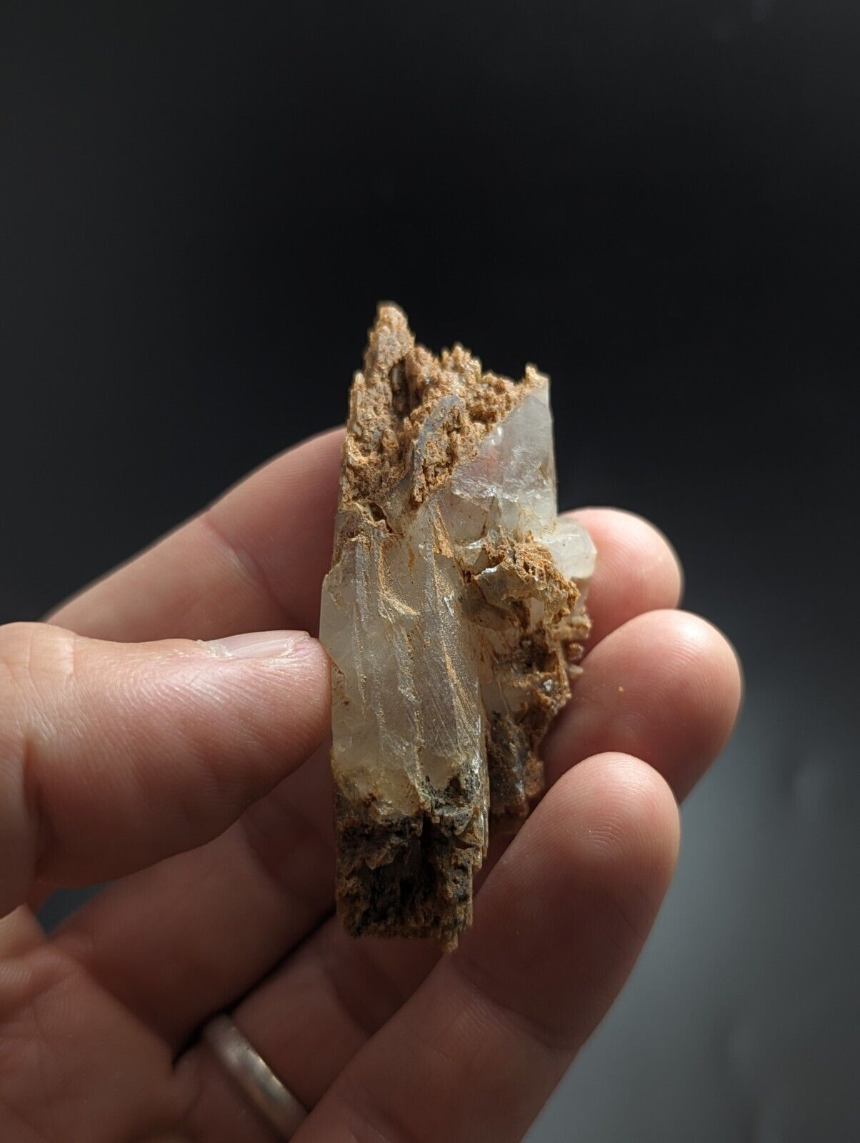 Unique Sand-included Quartz Crystal w/ etchings Garland County Arkansas - Collectibles:Rocks Fossils &