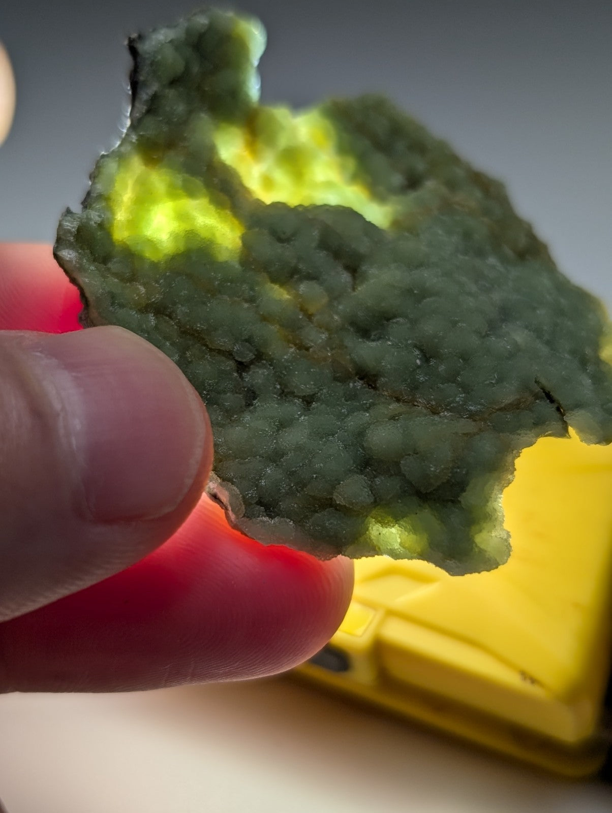 Unique wavellite cluster with green and yellow crystalline rough textured surface from Mauldin Mountain Arkansas USA