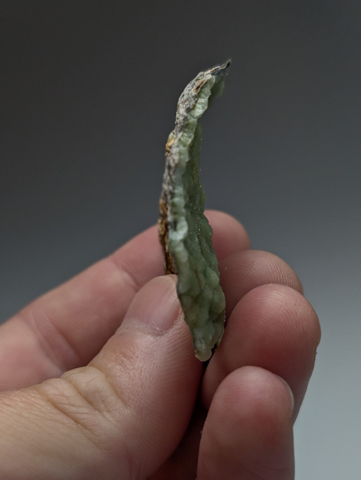Unique wavellite cluster from mauldin mountain arkansas with weathered greenish brown jadeite pendant and natural texture