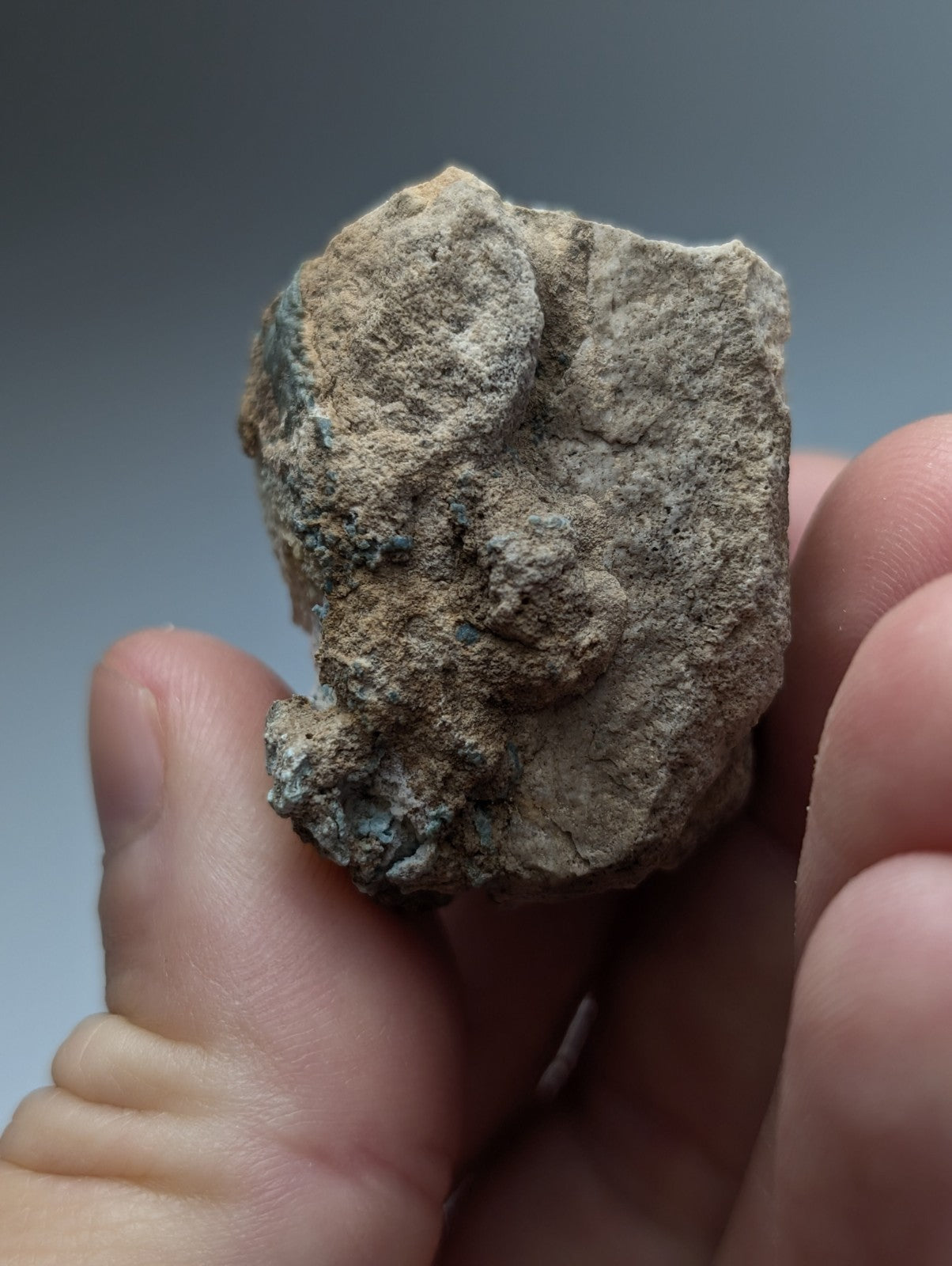A weathered irregular fragment of ancient metal with green patina in unique wavellite near turquoise old stock from garland county arkansas