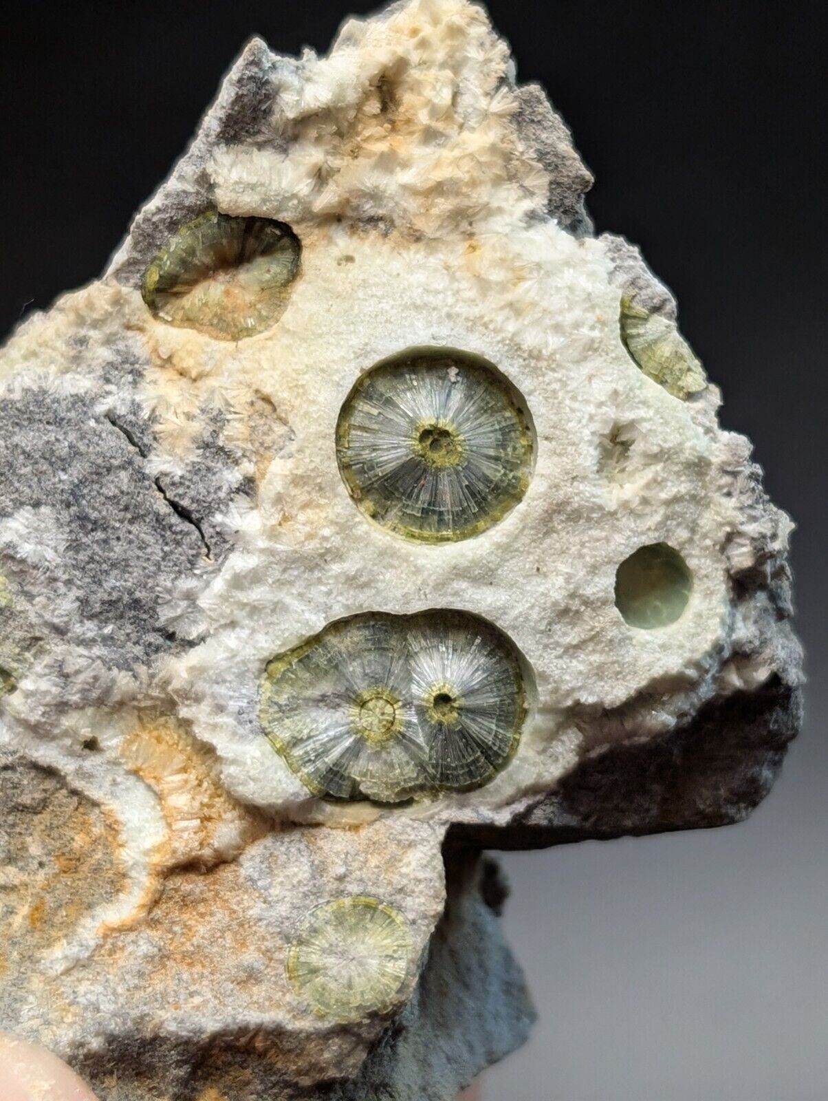 UV Reactive Wavellite -Old Stock - Mauldin Mountain Arkansas Amazing Eye Forms - Collectibles:Rocks Fossils &