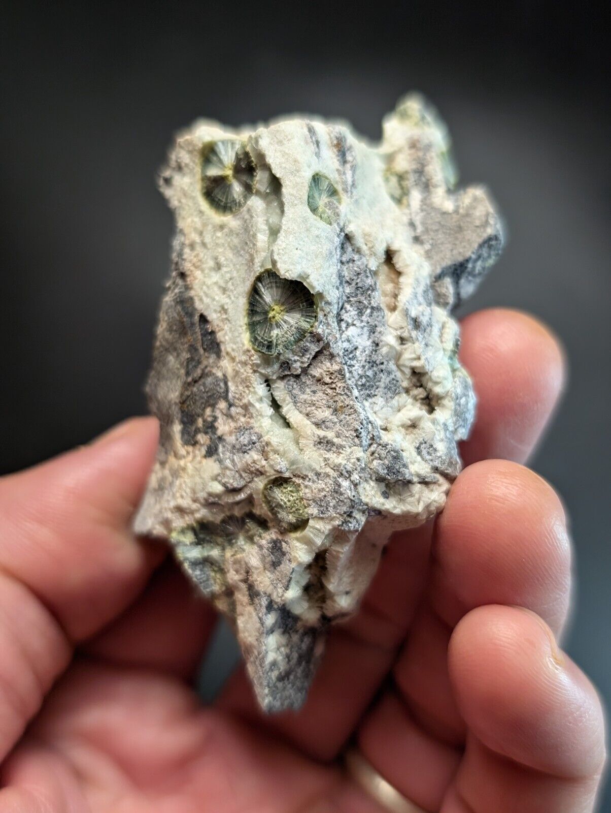 UV Reactive Wavellite -Old Stock - Mauldin Mountain Arkansas Amazing Eye Forms - Collectibles:Rocks Fossils &