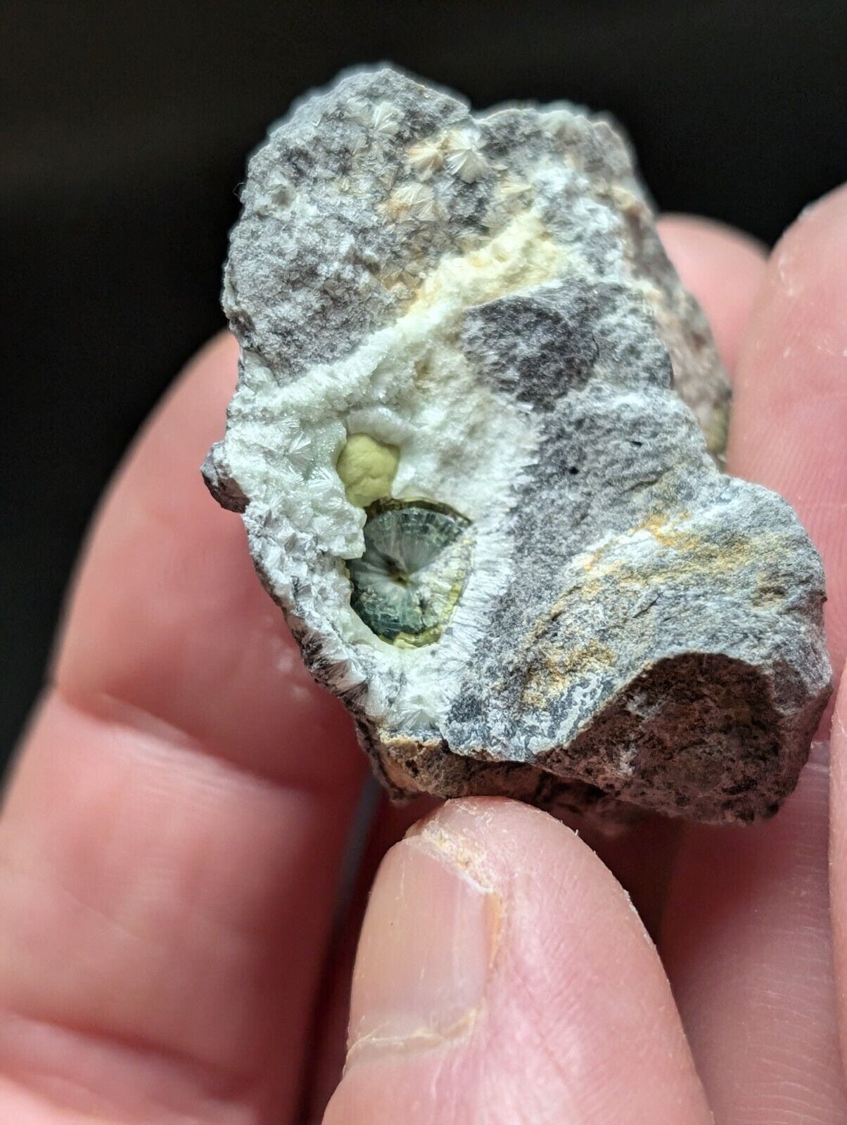 UV Reactive Wavellite -Old Stock - Mauldin Mountain Arkansas Amazing Eye Forms - Collectibles:Rocks Fossils &