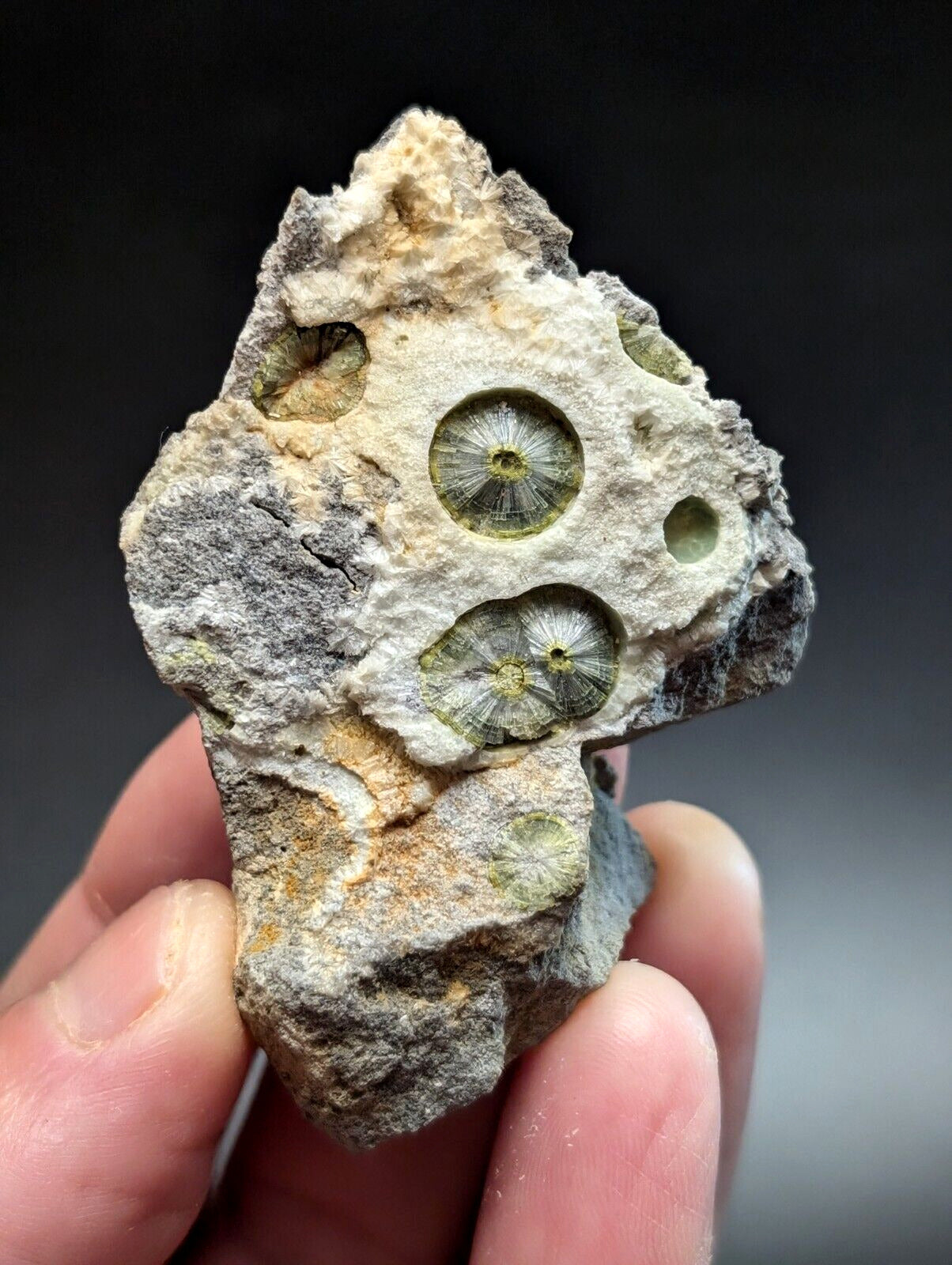 UV Reactive Wavellite -Old Stock - Mauldin Mountain Arkansas Amazing Eye Forms - Collectibles:Rocks Fossils &