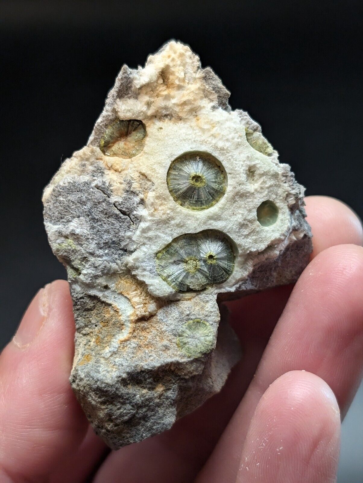 UV Reactive Wavellite -Old Stock - Mauldin Mountain Arkansas Amazing Eye Forms - Collectibles:Rocks Fossils &