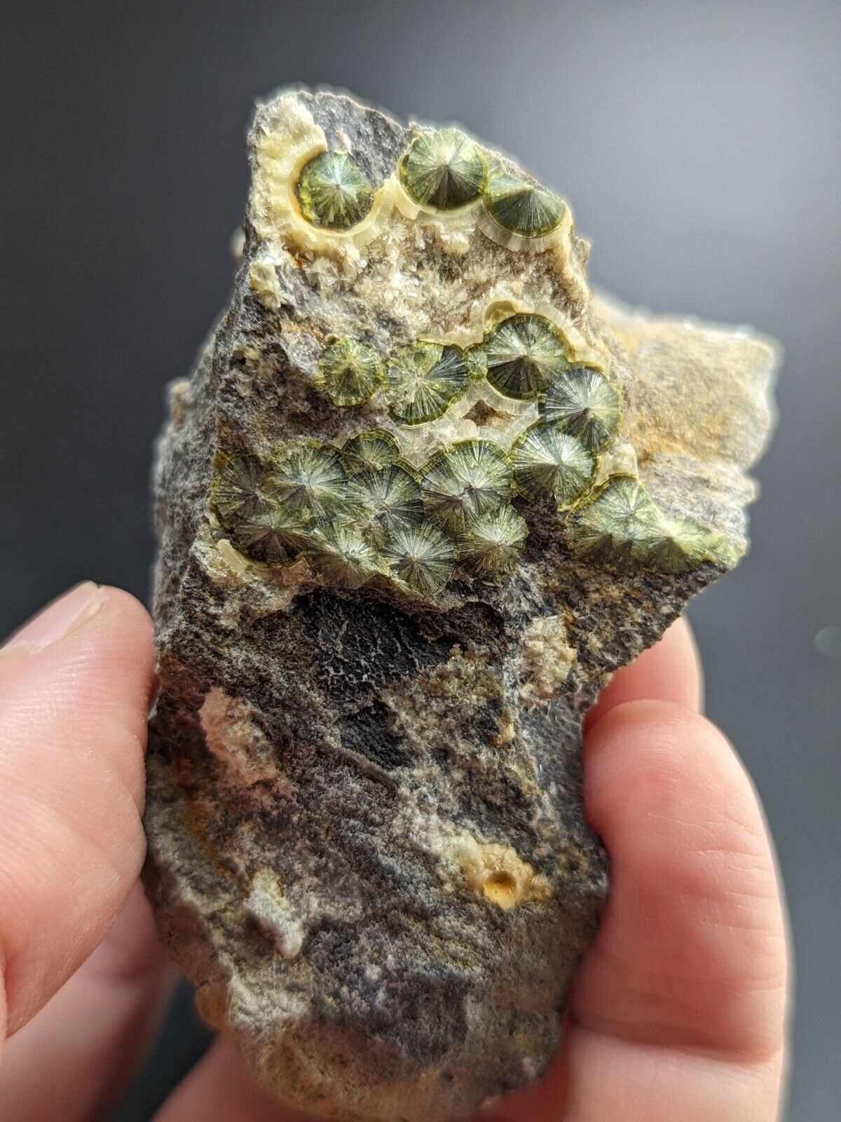 UV Reactive Wavellite -Old Stock - Mauldin Mountain Arkansas Amazing Eye Forms - Collectibles:Rocks Fossils &