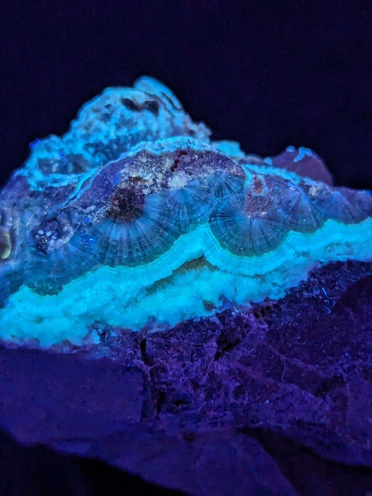 UV Reactive Wavellite -Old Stock - Mauldin Mountain Arkansas Amazing Eye Forms - Collectibles:Rocks Fossils &