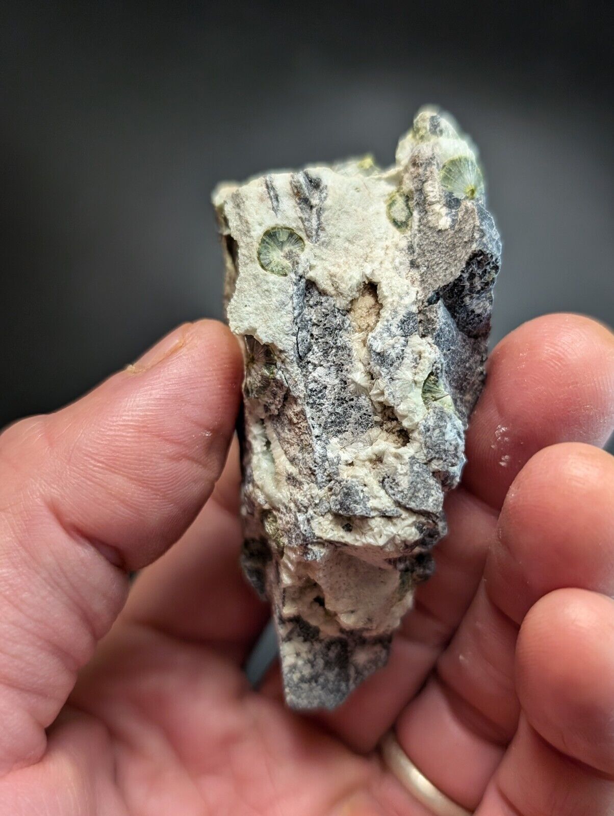 UV Reactive Wavellite -Old Stock - Mauldin Mountain Arkansas Amazing Eye Forms - Collectibles:Rocks Fossils &