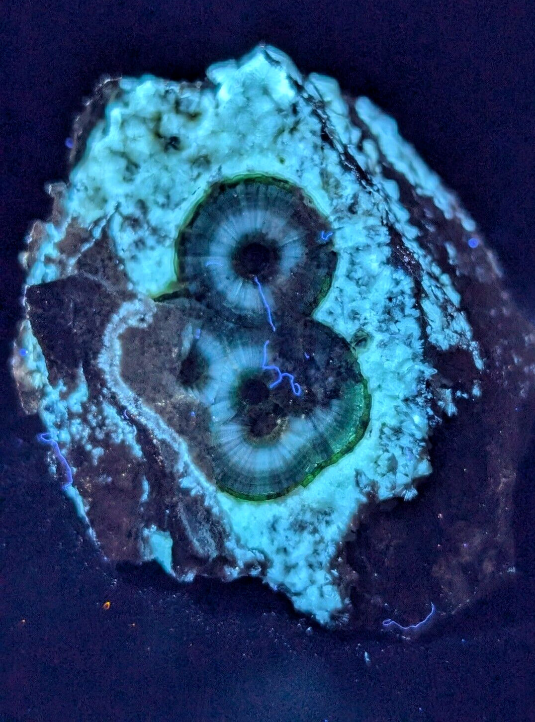 UV Reactive Wavellite -Old Stock - Mauldin Mountain Arkansas Amazing Eye Forms - Collectibles:Rocks Fossils &