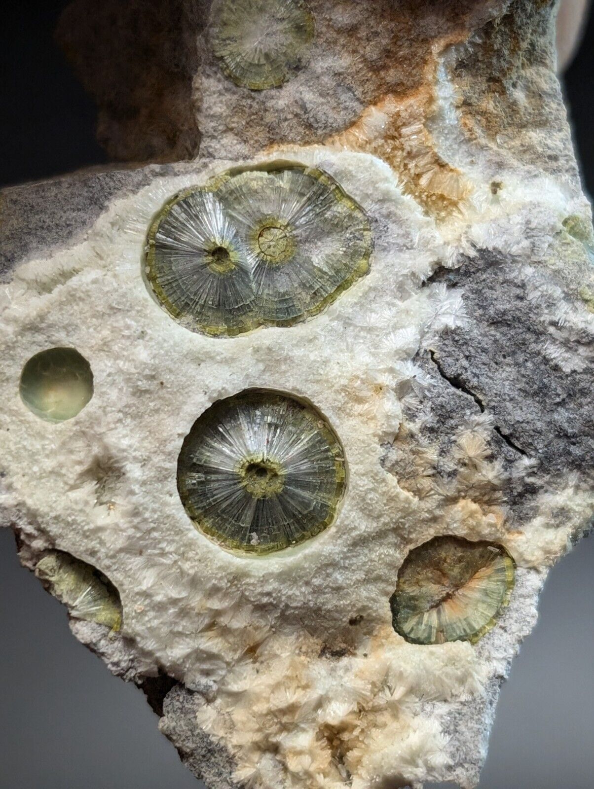 UV Reactive Wavellite -Old Stock - Mauldin Mountain Arkansas Amazing Eye Forms - Collectibles:Rocks Fossils &