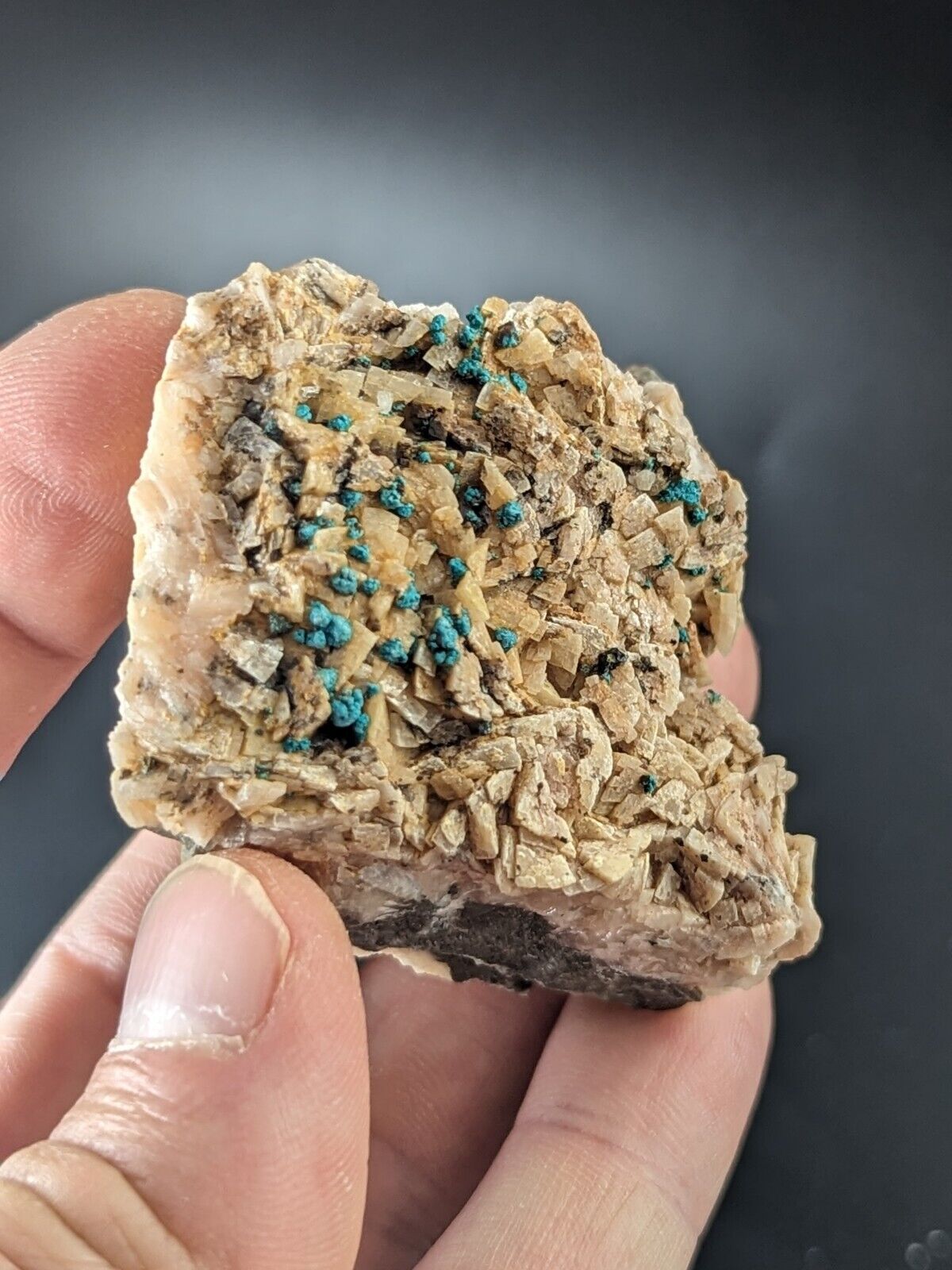 Very Rare Aurichalcite on Dolomite Red Cloud Mine Rush Marion Co. Arkansas - Collectibles:Rocks Fossils &