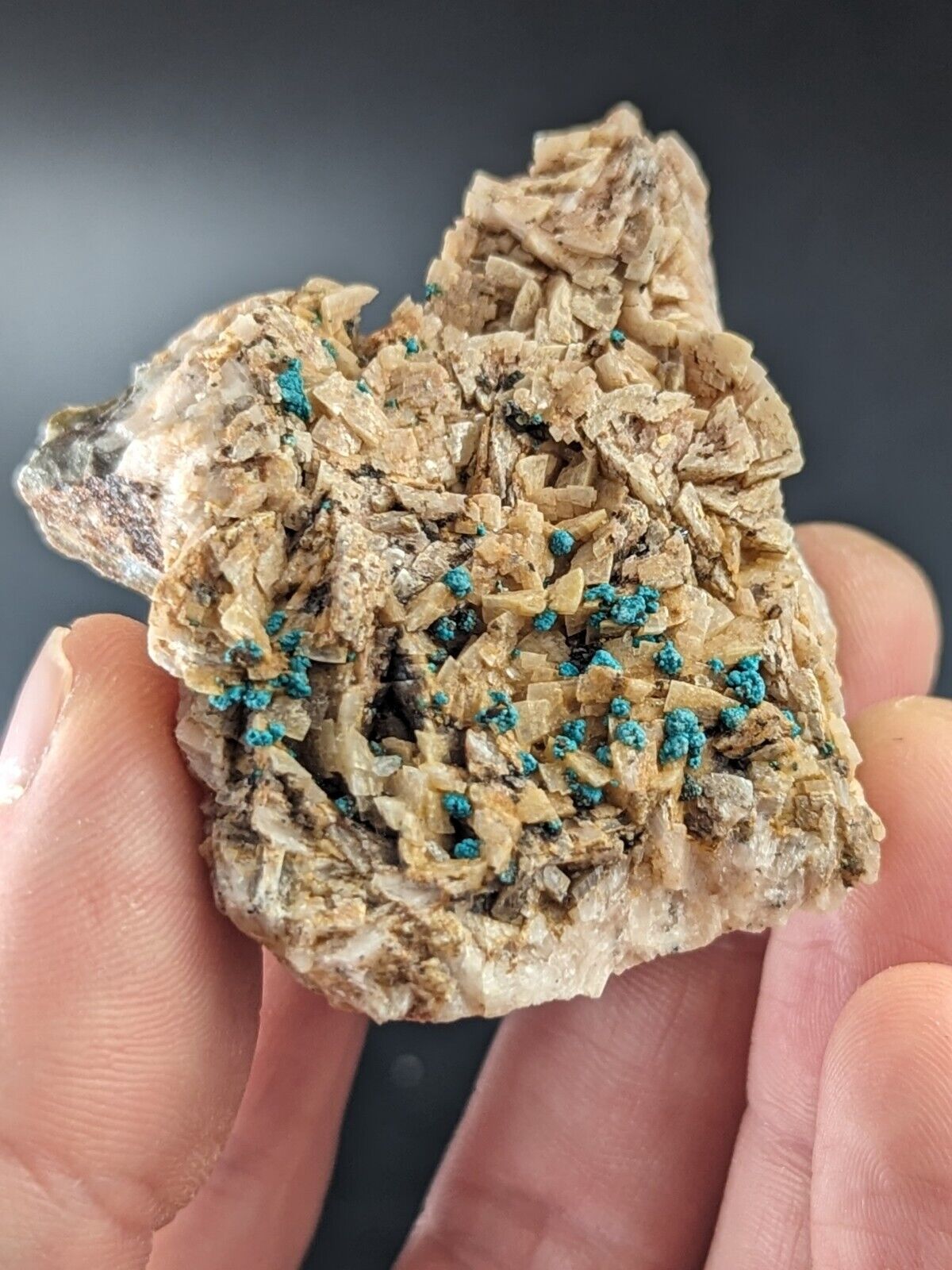 Very Rare Aurichalcite on Dolomite Red Cloud Mine Rush Marion Co. Arkansas - Collectibles:Rocks Fossils &