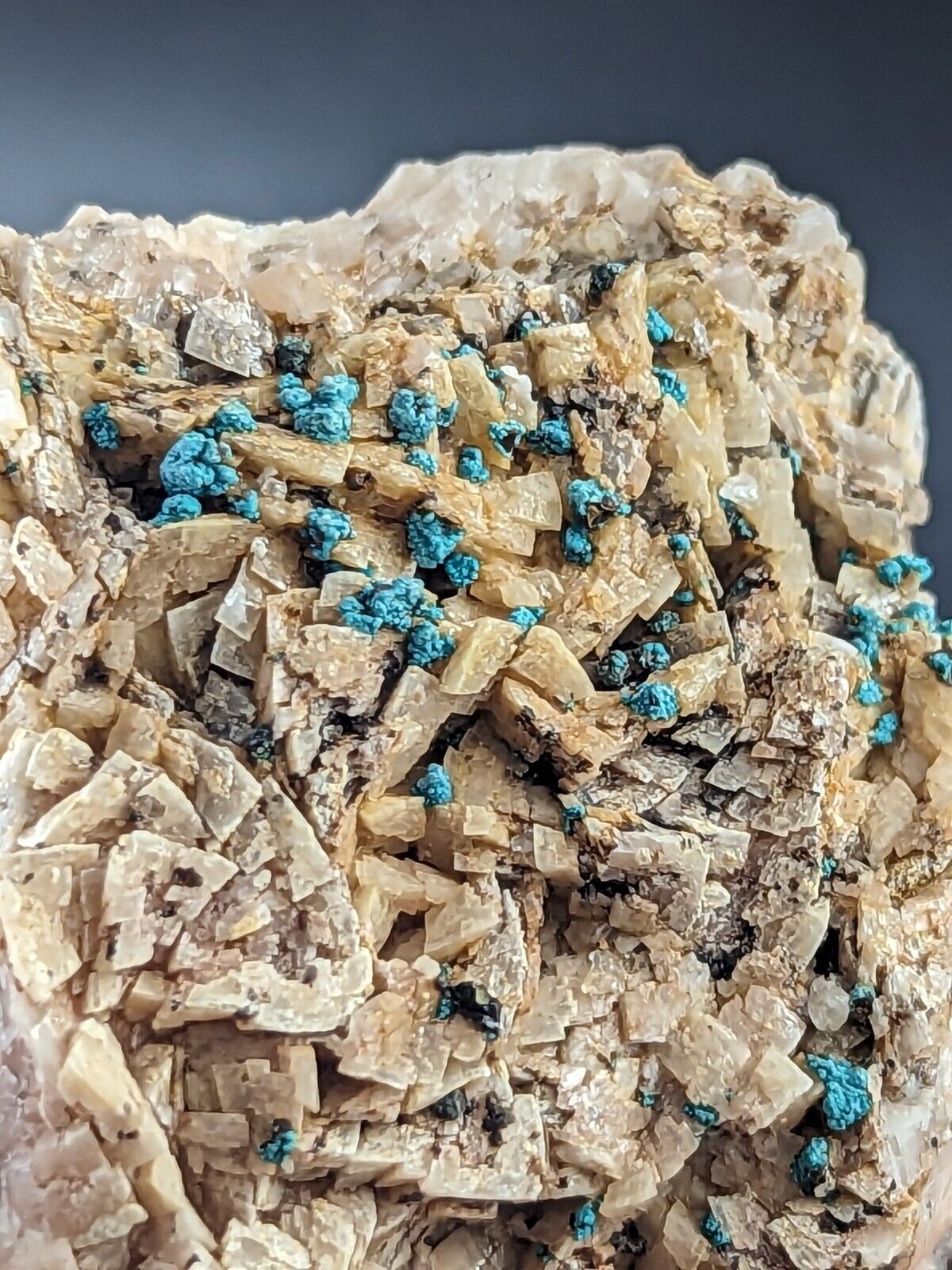 Very Rare Aurichalcite on Dolomite Red Cloud Mine Rush Marion Co. Arkansas - Collectibles:Rocks Fossils &