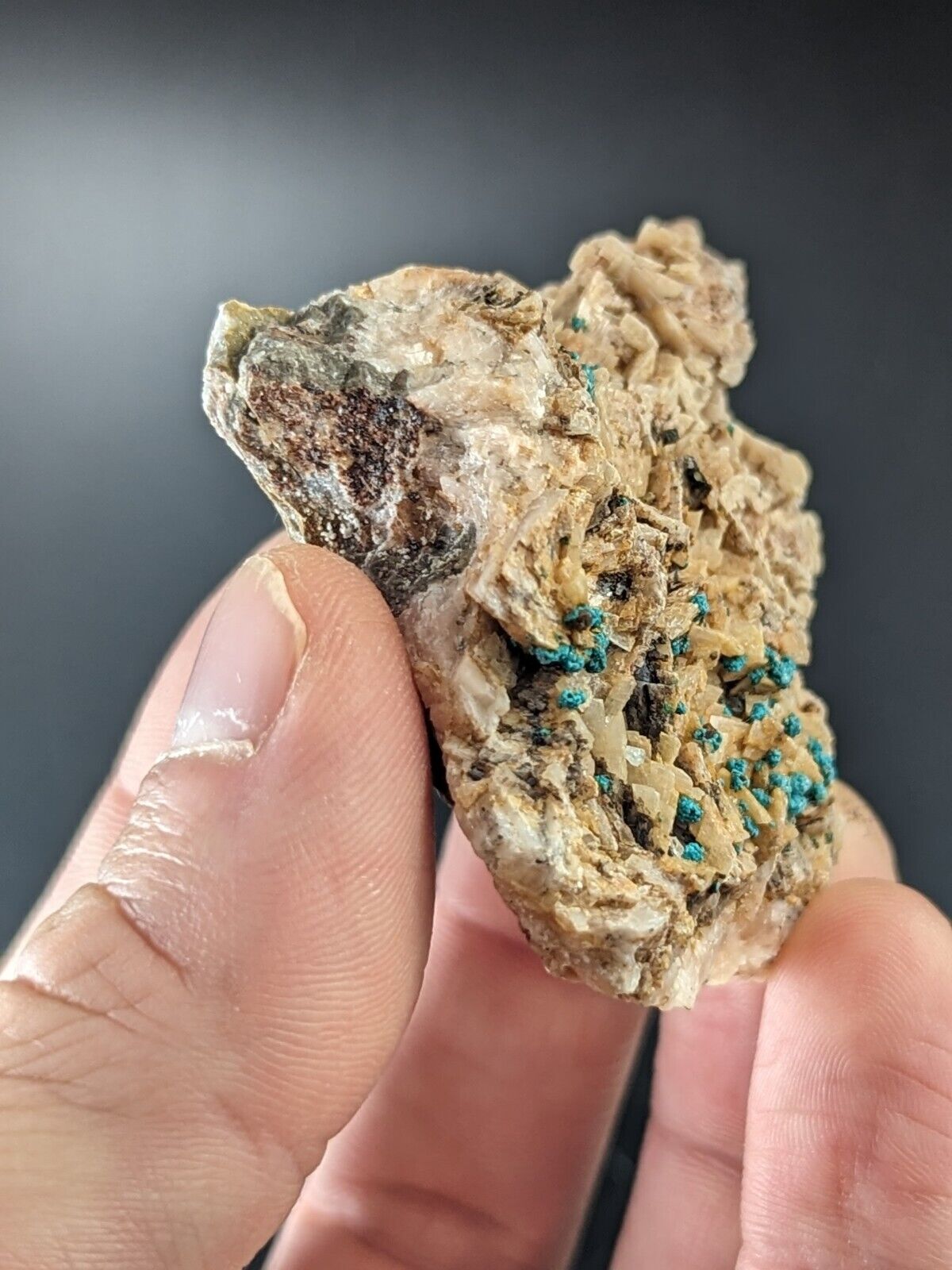 Very Rare Aurichalcite on Dolomite Red Cloud Mine Rush Marion Co. Arkansas - Collectibles:Rocks Fossils &