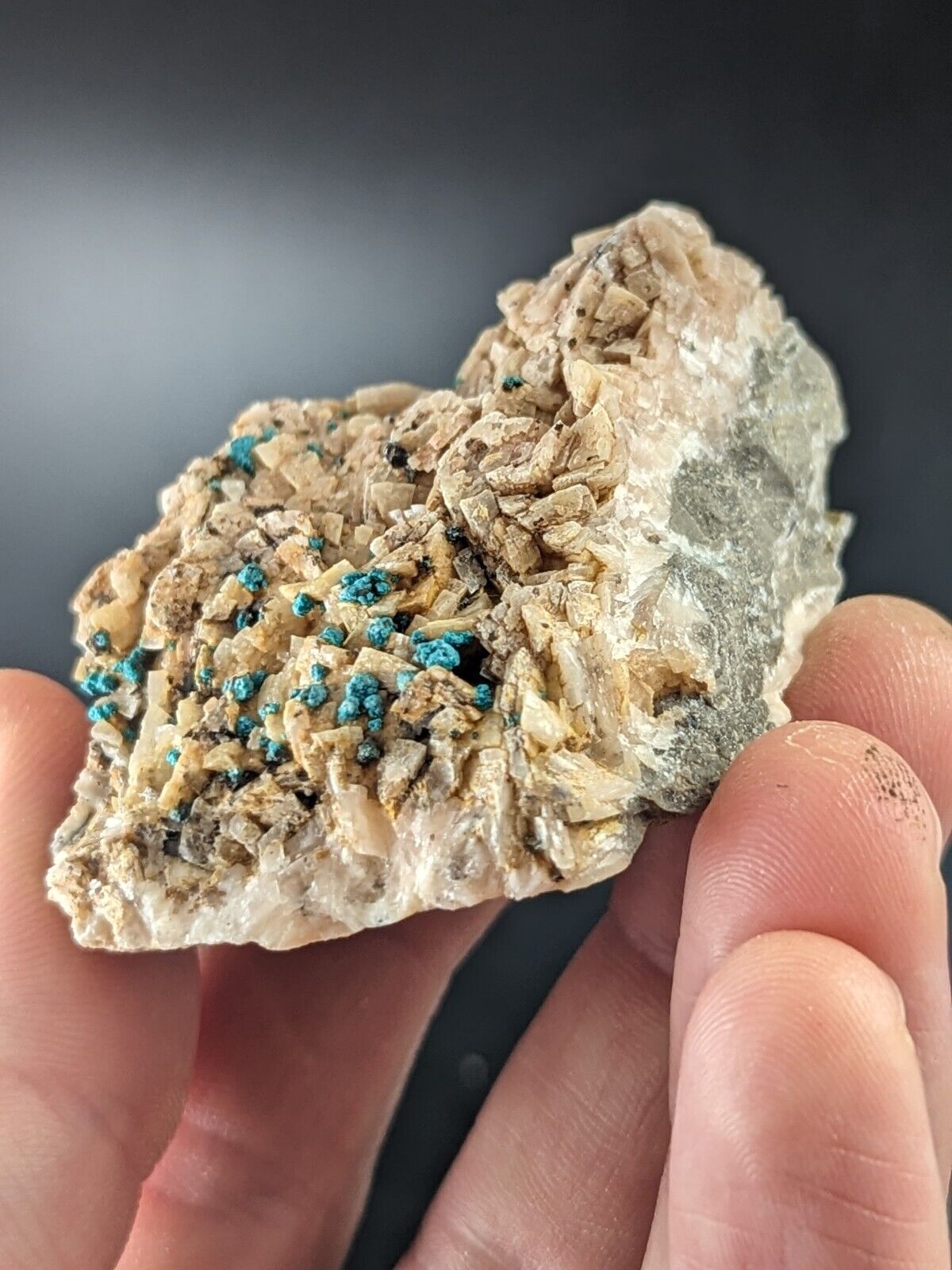 Very Rare Aurichalcite on Dolomite Red Cloud Mine Rush Marion Co. Arkansas - Collectibles:Rocks Fossils &