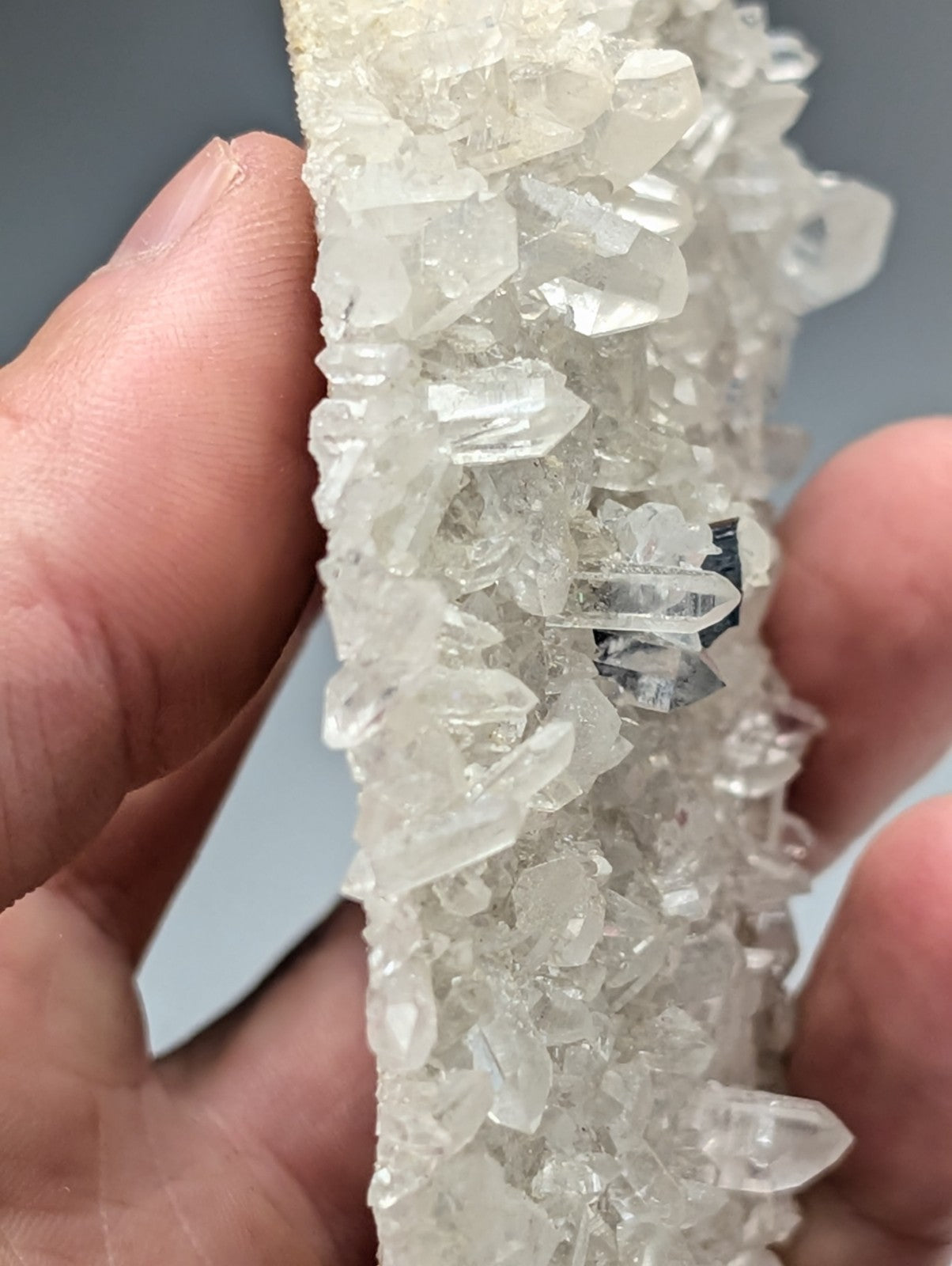 Very rare brookite on a translucent clear quartz crystal cluster with sharp facets from miller mountain arkansas usa