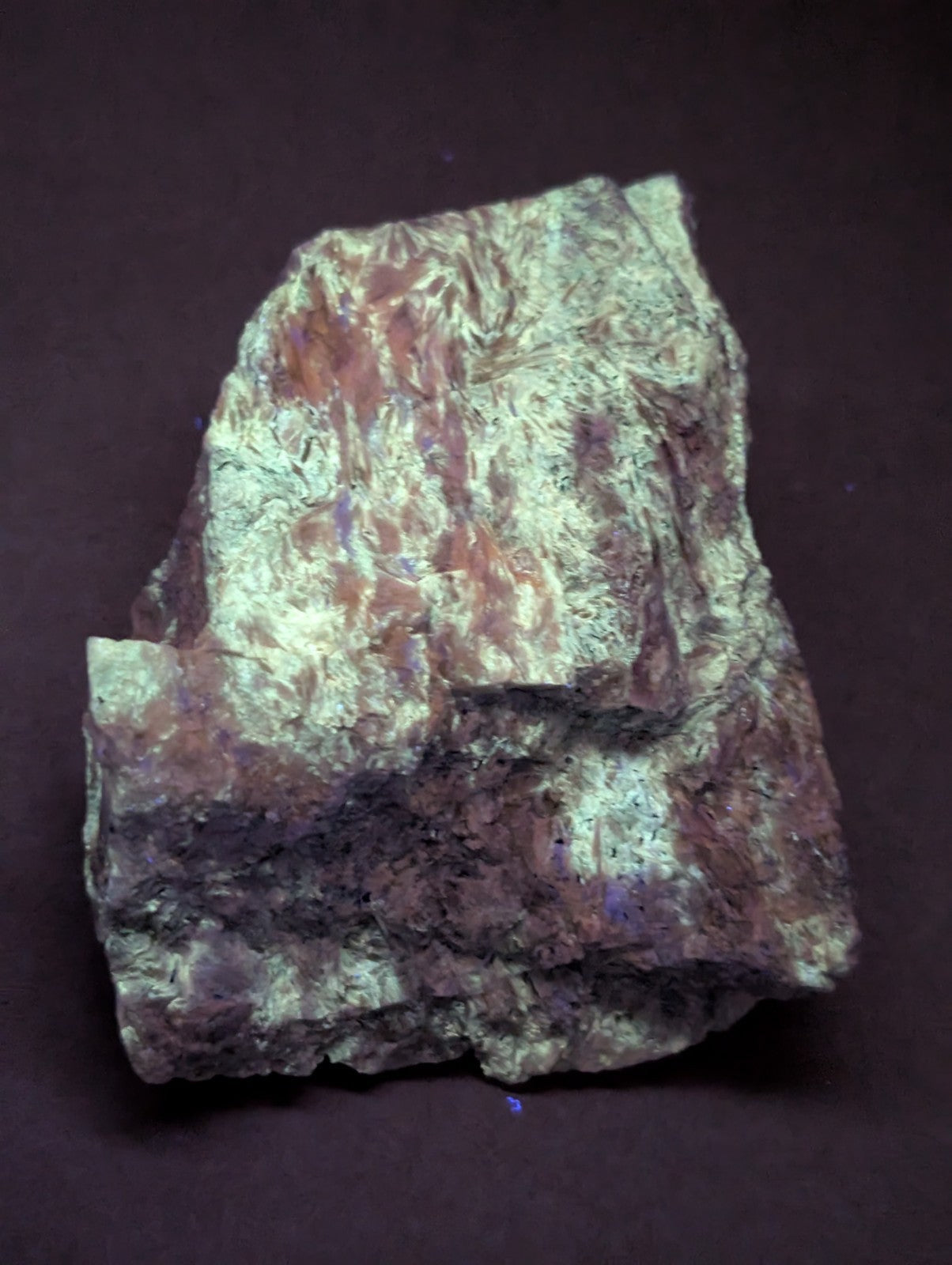 Very rare miserite and wollastonite mineral specimen with greenish yellow and reddish brown hues from wilson springs arkansas