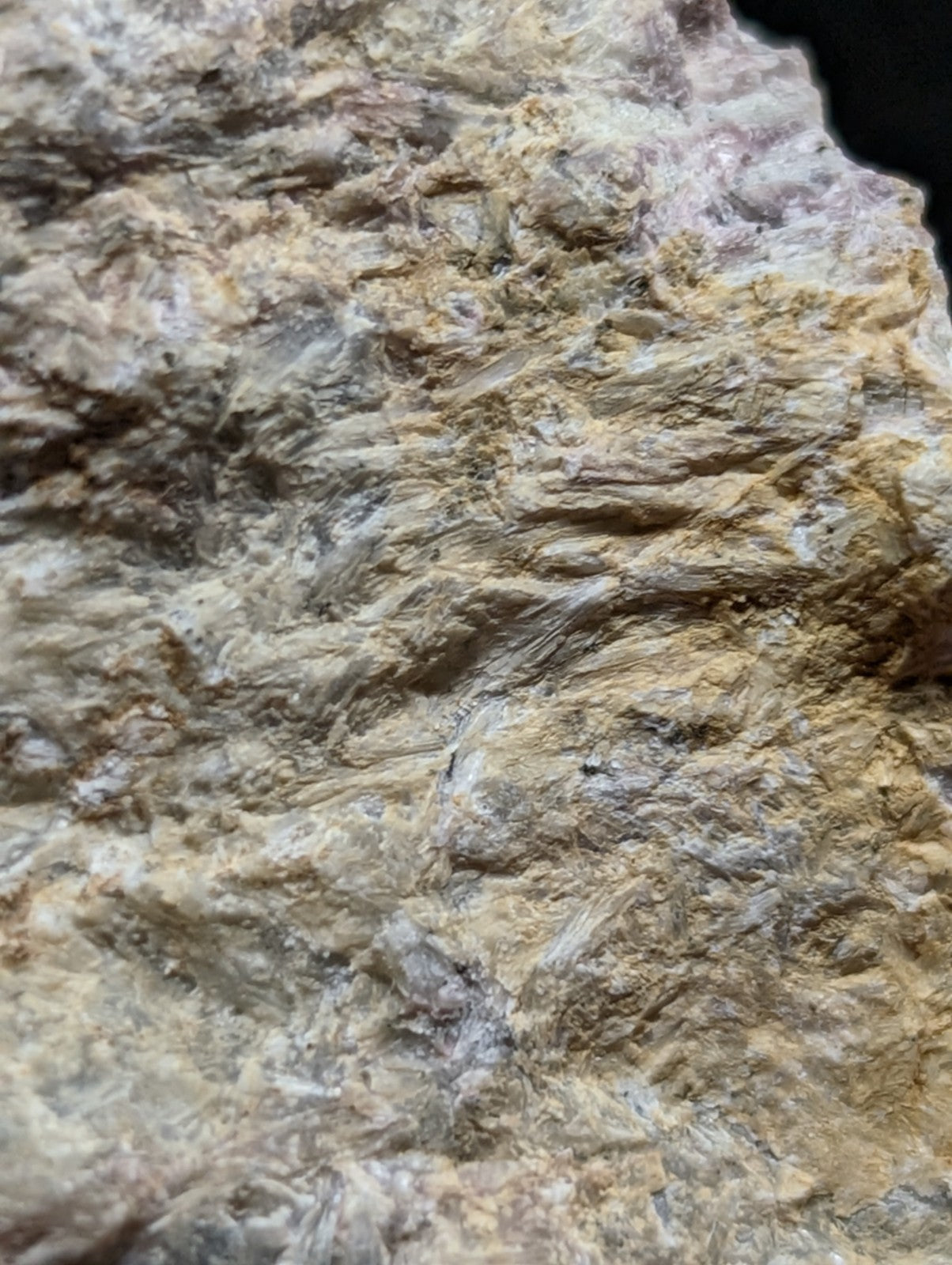 A textured, earthy-toned mineral specimen with a rough surface displaying shades of beige and yellowish-brown.