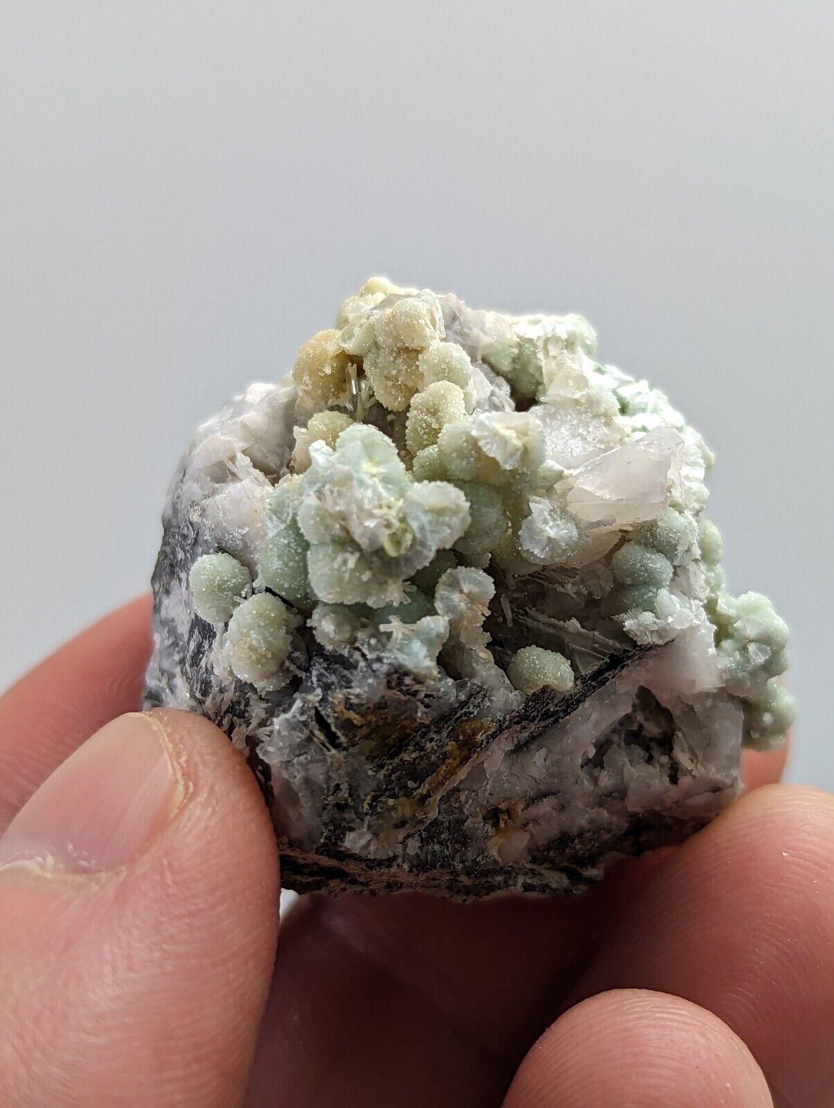 Wavellite on Quartz- 1990s Old Stock - Multi-Hued Mauldin Mountain Arkansas - Collectibles:Rocks Fossils &