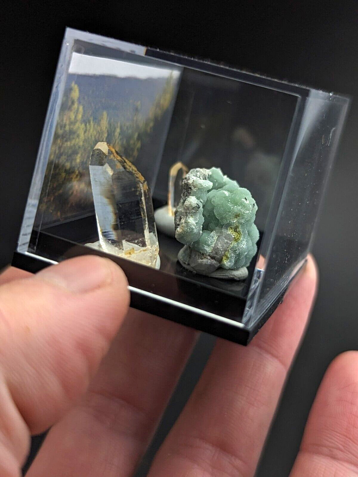 Wavellite + Quartz Set of 3 w/ case - Old Stock - Montgomery County Arkansas - Collectibles:Rocks Fossils &
