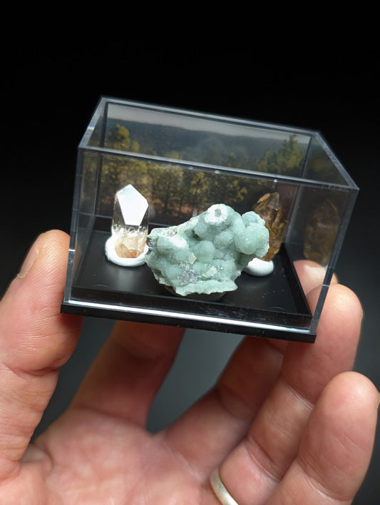 Wavellite + Quartz Set of 3 w/ case - Old Stock - Montgomery County Arkansas - Collectibles:Rocks Fossils &